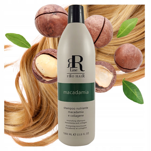 Luxurious macadamia and collagen shampoo specially formulated for treated, dull, and lifeless hair.