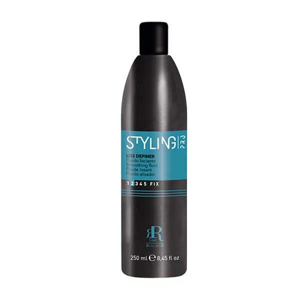 The RR Line Pro Styling Liss Definer is a professional styling product designed to aid, discipline, and smooth hair, leaving it soft, glossy, and frizz-fre