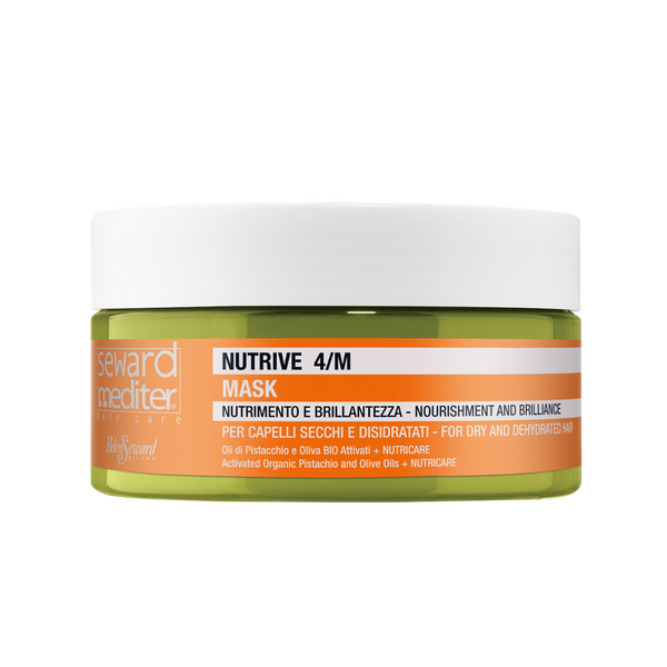 For dry, dehydrated hair with Activated Organic Pistachio and Olive Oils + NUTRICARE. Mask with deep-down nourishment and rehydrating effect