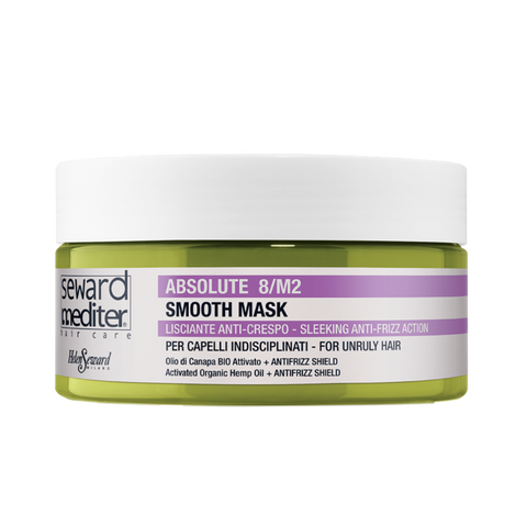 The hair mask tames frizzy hair with a smoothing effect. It reduces the frizzy effect by making the hair