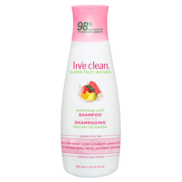 Live Clean Super Fruit Waters Quenching Curls Shampoo  hydrates, nourishes and helps shape beautiful, bouncing curls.