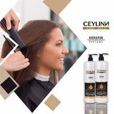 CEYLINN Keratin Hair Straightening Smoothing Kit 1Lt