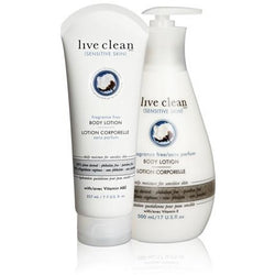 Live Clean sensitive skin fragrance free lotion 227ml or 500ml - Hairlight Hair & Beauty