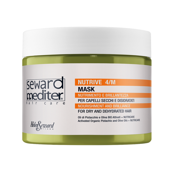helen seward For dry, dehydrated hair with Activated Organic Pistachio and Olive Oils + NUTRICARE. Mask with deep-down nourishment and rehydrating effect 